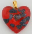 Murano Heart Aurora Flat (1.25 x1.25 in.) # 39