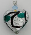 Murano Heart Aurora (1.25 x1.25 in.) # 33