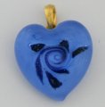 Murano Heart Aurora Flat (1.25 x1.25 in.) # 37