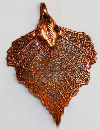 Birch Leaf Dip in Copper Appx.size 1 x 0.50 in. - Click Image to Close