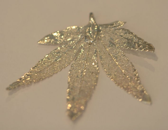 Japanese Maple Leaf Dip In Silver Appx.size 1.5 x 1 in. - Click Image to Close