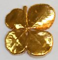 4 Leaf Clover Dip In 24 k Gold Appx.size 1 x1 in.