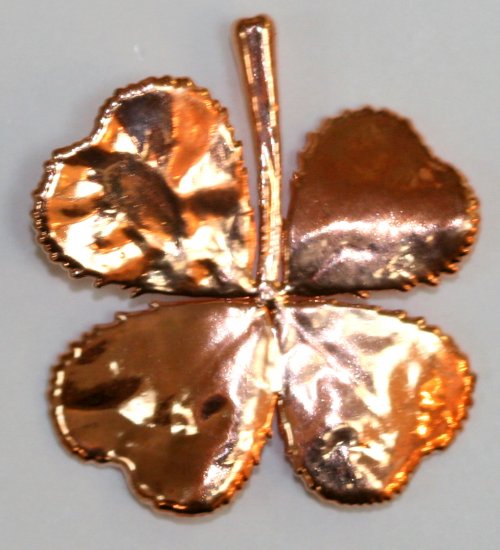 4 Leaf Clover Dip in Copper Appx.size 1 x1 in. - Click Image to Close