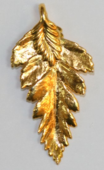 Fern Leaf Dip In 24 k Gold Appx.size 1 x 0.50 in. - Click Image to Close