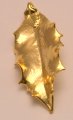 Holly Leaf Dip In 24 k Gold Appx.size 1.5 x 1 in.