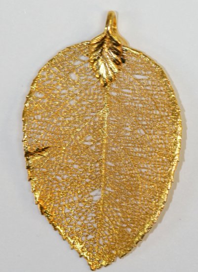 Rose Leaf In 24 k Gold Appx.size 1.5 x 1 in. - Click Image to Close
