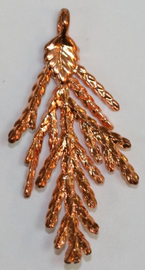 Cypress Leaf Dip in Copper Appx.size 1.5 x 0.50 in. - Click Image to Close