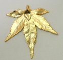 Japanese Maple Leaf Dip In 24 k Gold Appx.size 1.5 x 1 in.